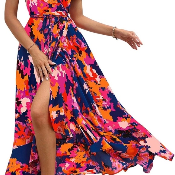 Pretty Garden Wrap Dress Large - Picture 1 of 6